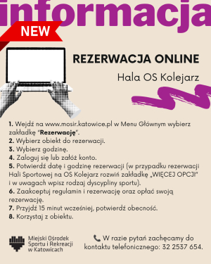 Rezerwacja online hala OS Kolejarz
